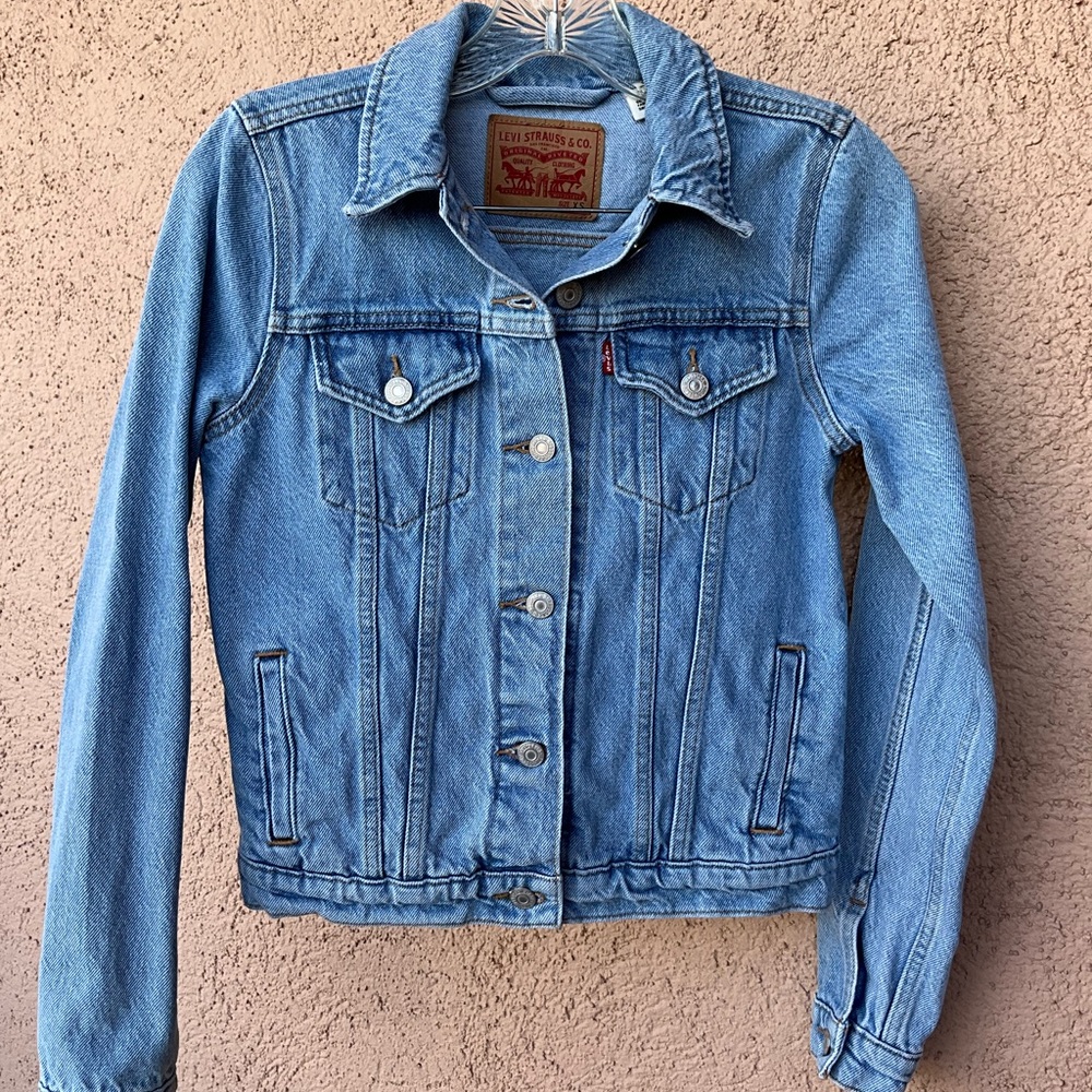 Levi's Women’s Jeanie Original Trucker Jean Jacket XS faded blue rigid cotton - Picture 9 of 11